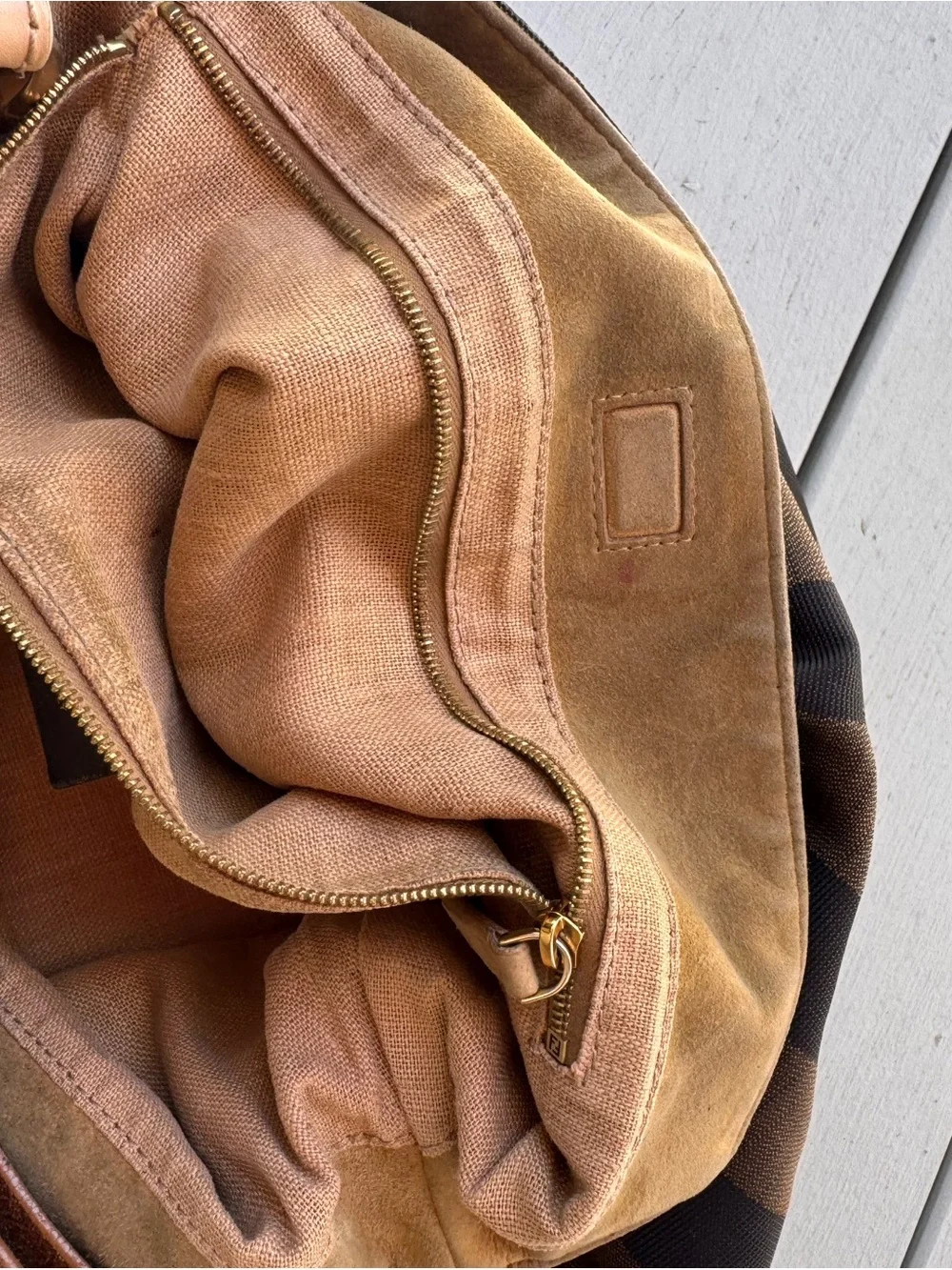 Fendi Brown and Black Striped Hobo Bag - Picture 11 of 15